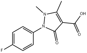 1H-Pyrazole-4-carboxylic acid, 2-(4-fluorophenyl)-2,3-dihydro-1,5-dimethyl-3-oxo- Struktur