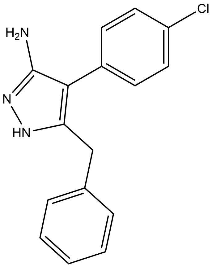 4-(4-Chlorophenyl)-5-(phenylmethyl)-1H-pyrazol-3-amine Struktur