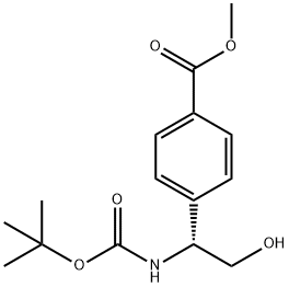 Benzoic acid, 4-[(1R)-1-[[(1,1-dimethylethoxy)carbonyl]amino]-2-hydroxyethyl]-, methyl ester Struktur