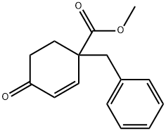 2-Cyclohexene-1-carboxylic acid, 4-oxo-1-(phenylmethyl)-, methyl ester Struktur