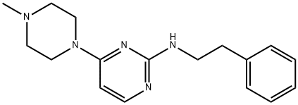 2-Pyrimidinamine, 4-(4-methyl-1-piperazinyl)-N-(2-phenylethyl)- Struktur