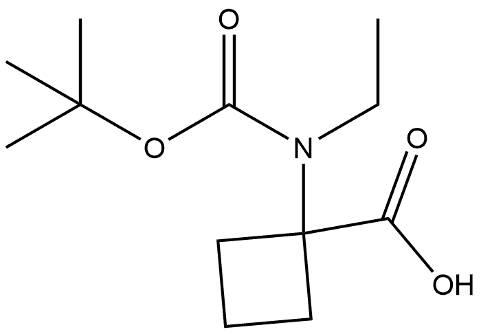 Cyclobutanecarboxylic acid, 1-[[(1,1-dimethylethoxy)carbonyl]ethylamino]- Struktur