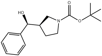 1-Pyrrolidinecarboxylic acid, 3-[(S)-hydroxyphenylmethyl]-, 1,1-dimethylethyl ester, (3R)- Struktur