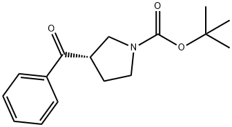 1-Pyrrolidinecarboxylic acid, 3-benzoyl-, 1,1-dimethylethyl ester, (3S)- Struktur