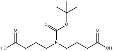 Butanoic acid, 4,4'-[[(1,1-dimethylethoxy)carbonyl]imino]bis- Struktur