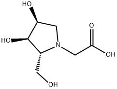 (2R,3R,4R)-3,4-Dihydroxy-2-(hydroxymethyl)-1-pyrrolidineacetic acid Struktur