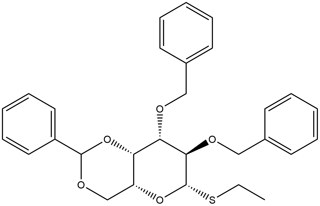 Ethyl 2,3-di-O-benzyl-4,6-O-benzylidene-1-thio-β-D-galactopyranoside Struktur