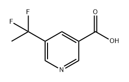 3-Pyridinecarboxylic acid, 5-(1,1-difluoroethyl)- Struktur