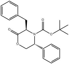 4-Morpholinecarboxylic acid, 2-oxo-5-phenyl-3-(phenylmethyl)-, 1,1-dimethylethyl ester, (3R,5R)-