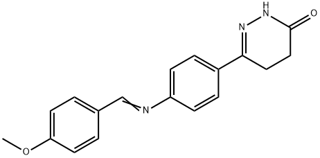 3(2H)-Pyridazinone, 4,5-dihydro-6-[4-[[(4-methoxyphenyl)methylene]amino]phenyl]- Struktur