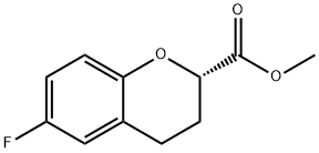 2H-1-Benzopyran-2-carboxylic acid, 6-fluoro-3,4-dihydro-, methyl ester, (2S)- Struktur