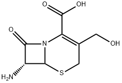 5-Thia-1-azabicyclo[4.2.0]oct-2-ene-2-carboxylic acid, 7-amino-3-(hydroxymethyl)-8-oxo-, (7R)- Struktur