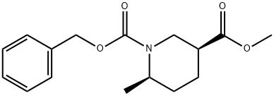 1,3-Piperidinedicarboxylic acid, 6-methyl-, 3-methyl 1-(phenylmethyl) ester, (3S,6R)- Struktur