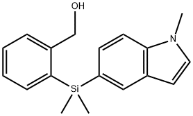 (2-(Dimethyl(1-methyl-1H-indol-5-yl)silyl)phenyl)methanol Struktur