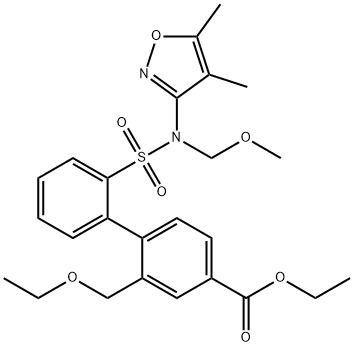 ethyl 2'-(N-(4,5-dimethylisoxazol-3-yl)-N-(methoxymethyl)sulfamoyl)-2-(ethoxymethyl)-[1,1'-biphenyl]-4-carboxylate Struktur