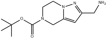 Pyrazolo[1,5-a]pyrazine-5(4H)-carboxylic acid, 2-(aminomethyl)-6,7-dihydro-, 1,1-dimethylethyl ester Struktur