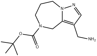 4H-Pyrazolo[1,5-a][1,4]diazepine-5(6H)-carboxylic acid, 3-(aminomethyl)-7,8-dihydro-, 1,1-dimethylethyl ester Struktur