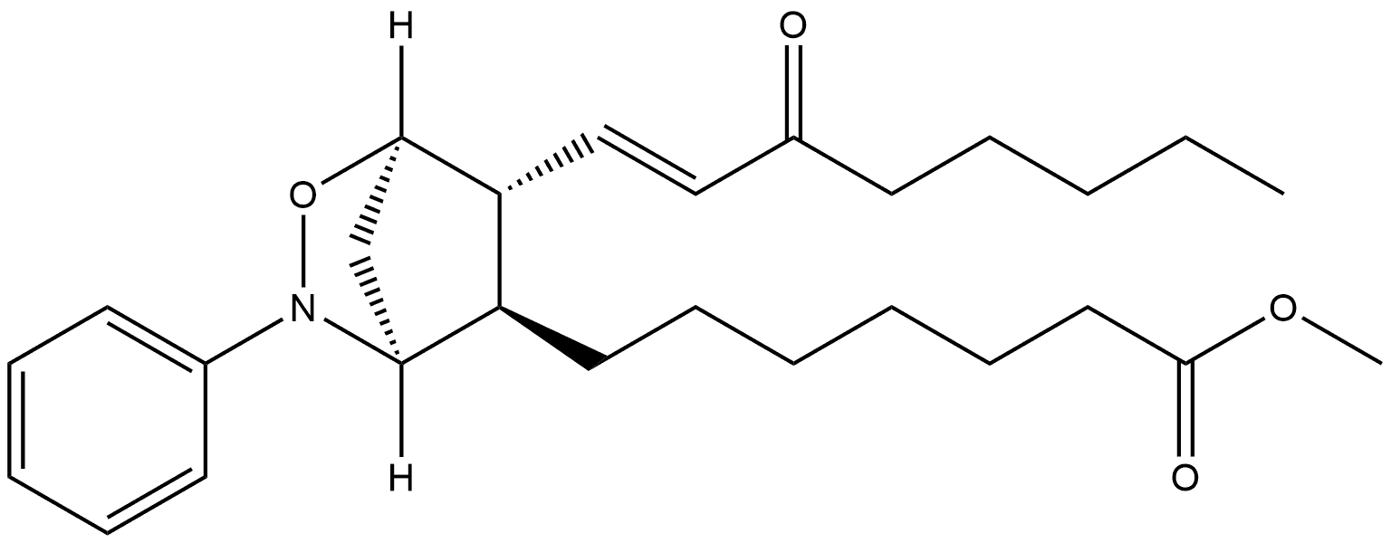 2-Oxa-3-azabicyclo[2.2.1]heptane-5-heptanoic acid, 6-(3-oxo-1-octenyl)-3-phenyl-, methyl ester, [1α,4α,5β,6α(E)]- (9CI)