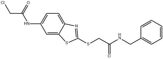 N-Benzyl-2-[6-(2-chloroacetylamino)-benzothiazol-2-ylsulfanyl]-acetamide, 1255099-06-9, 結(jié)構(gòu)式