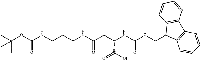 12-Oxa-2,6,10-triazatetradecanoic acid, 3-carboxy-13,13-dimethyl-5,11-dioxo-, 1-(9H-fluoren-9-ylmethyl) ester, (3S)- Struktur