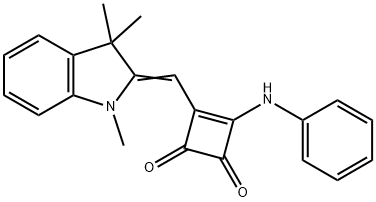 3-Cyclobutene-1,2-dione, 3-[(1,3-dihydro-1,3,3-trimethyl-2H-indol-2-ylidene)methyl]-4-(phenylamino)- Struktur