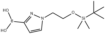 Boronic acid, B-[1-[2-[[(1,1-dimethylethyl)dimethylsilyl]oxy]ethyl]-1H-pyrazol-3-yl]- Struktur