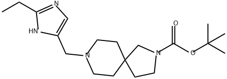 2,8-Diazaspiro[4.5]decane-2-carboxylic acid, 8-[(2-ethyl-1H-imidazol-5-yl)methyl]-, 1,1-dimethylethyl ester Struktur