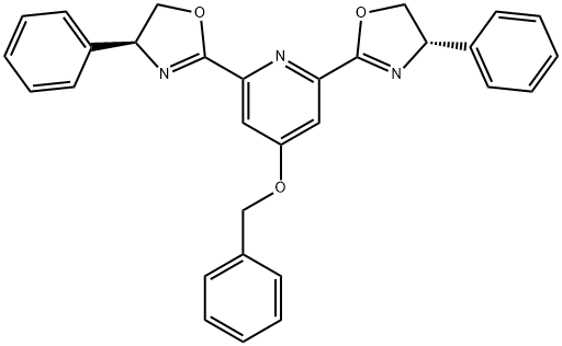 Pyridine, 2,6-bis[(4S)-4,5-dihydro-4-phenyl-2-oxazolyl]-4-(phenylmethoxy)- Struktur