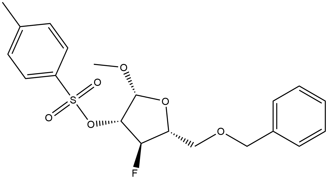 β-D-Arabinofuranoside, methyl 3-deoxy-3-fluoro-5-O-(phenylmethyl)-, 2-(4-methylbenzenesulfonate)