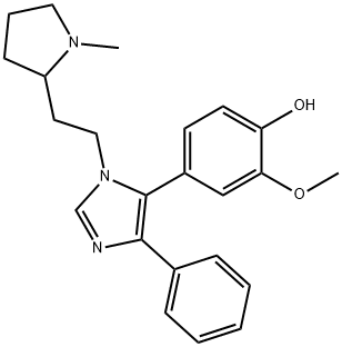 Phenol, 2-methoxy-4-[1-[2-(1-methyl-2-pyrrolidinyl)ethyl]-4-phenyl-1H-imidazol-5-yl]- Struktur