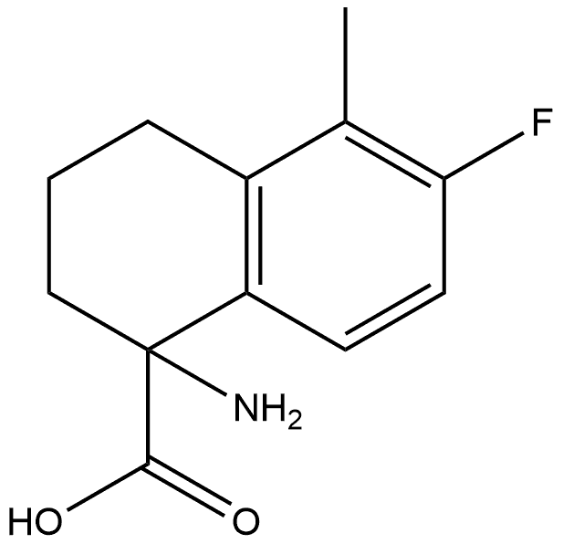 1-Amino-6-fluoro-1,2,3,4-tetrahydro-5-methyl-1-naphthalenecarboxylic acid Struktur