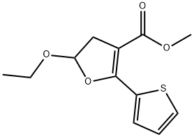 3-Furancarboxylic acid, 5-ethoxy-4,5-dihydro-2-(2-thienyl)-, methyl ester Struktur