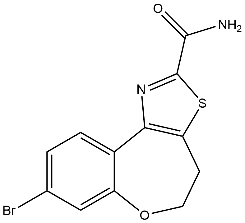 8-bromo-4,5-dihydro-6-oxa-3-thia-1-aza-benzo[e]azulene-2-carboxylic acid amide Struktur