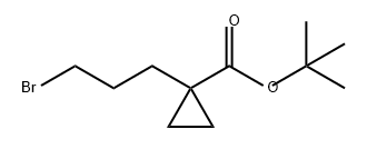 Cyclopropanecarboxylic acid, 1-(3-bromopropyl)-, 1,1-dimethylethyl ester Struktur