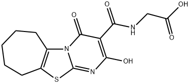 Glycine, N-[(7,8,9,10-tetrahydro-2-hydroxy-4-oxo-4H,6H-cyclohepta[4,5]thiazolo[3,2-a]pyrimidin-3-yl)carbonyl]- Struktur