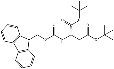 L-Aspartic acid, N-[(9H-fluoren-9-ylmethoxy)carbonyl]-, 1,4-bis(1,1-dimethylethyl) ester Struktur