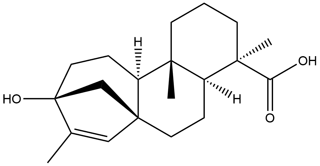 Kaur-15-en-18-oic acid, 13-hydroxy-, (4α)- Struktur