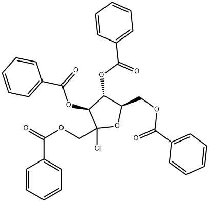 D-Fructofuranosyl chloride, 1,3,4,6-tetrabenzoate Struktur