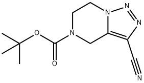 tert-butyl 3-cyano-6,7-dihydro-[1,2,3]triazolo[1,5-a]pyrazine-5(4H)-carboxylate Struktur