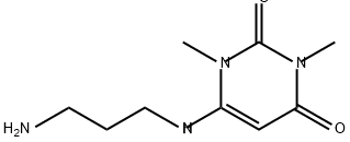 2,4(1H,3H)-Pyrimidinedione, 6-[(3-aminopropyl)amino]-1,3-dimethyl- Struktur