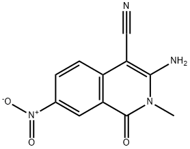 4-Isoquinolinecarbonitrile, 3-amino-1,2-dihydro-2-methyl-7-nitro-1-oxo- Struktur