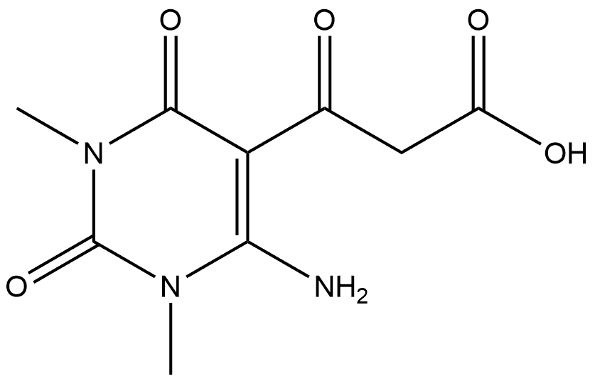 5-Pyrimidinepropanoic acid, 6-amino-1,2,3,4-tetrahydro-1,3-dimethyl-β,2,4-trioxo- Struktur