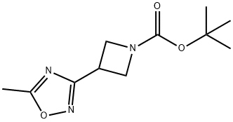 1,1-Dimethylethyl 3-(5-methyl-1,2,4-oxadiazol-3-yl)-1-azetidinecarboxylate Struktur