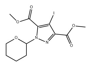 1H-Pyrazole-3,5-dicarboxylic acid, 4-iodo-1-(tetrahydro-2H-pyran-2-yl)-, 3,5-dimethyl ester Struktur