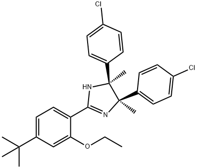 1H-Imidazole, 4,5-bis(4-chlorophenyl)-2-[4-(1,1-dimethylethyl)-2-ethoxyphenyl]-4,5-dihydro-4,5-dimethyl-, (4R,5S)- Struktur