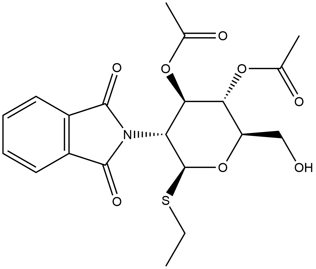 Ethyl 3,4-di-O-acetyl-2-deoxy-2-phthalimido-1-thio-β-D-glucopyranoside Struktur