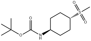 Carbamic acid, N-[trans-4-(methylsulfonyl)cyclohexyl]-, 1,1-dimethylethyl ester Struktur