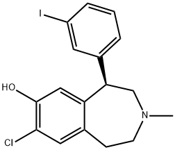 1H-3-Benzazepin-7-ol, 8-chloro-2,3,4,5-tetrahydro-5-(3-iodophenyl)-3-methyl-, (R)- (9CI) Struktur