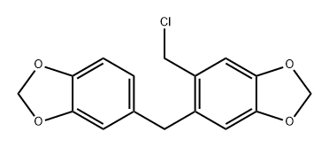 1,3-Benzodioxole, 5-(1,3-benzodioxol-5-ylmethyl)-6-(chloromethyl)- Struktur