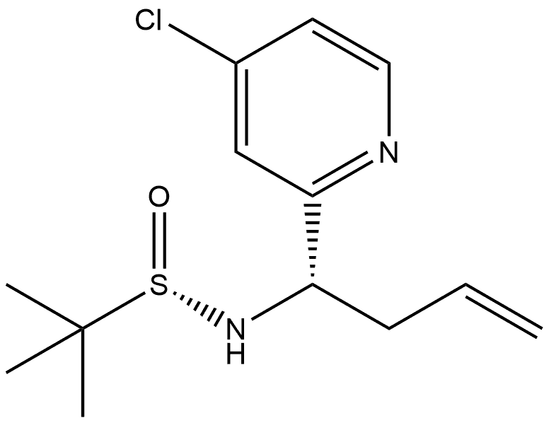 2-Propanesulfinamide, N-[(1S)-1-(4-chloro-2-pyridinyl)-3-buten-1-yl]-2-methyl-, [S(S)]- Struktur